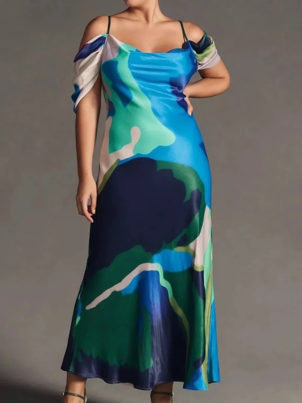 Anthropologie Painterly off-shoulder maxi dress